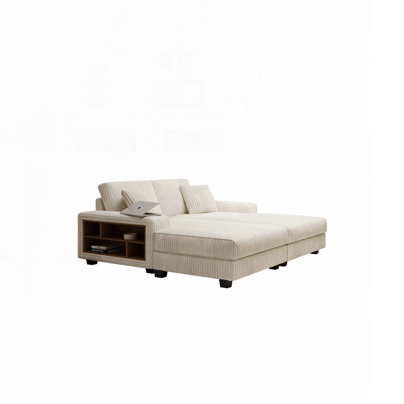 Canapé en velours côtelé Corduroy, Beige
