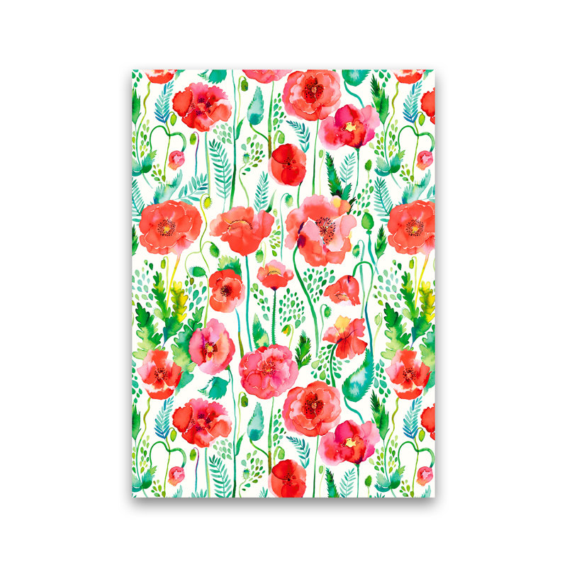 Poppies Red - Print, No Framed, 42cm H x 30cm W x 1cm D