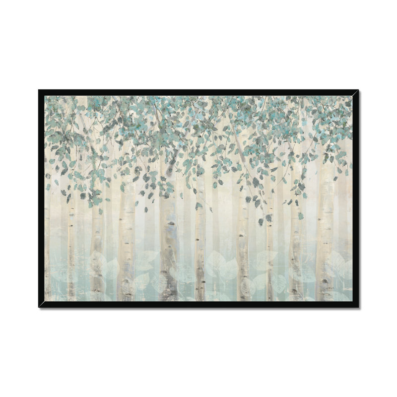 Dream Forest I Silver Leaves by James Wiens - Painting, Black Framed Paper Print, 34cm H x 50cm W