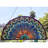 World Menagerie REGAL EUDORA Tiffany-style Feather Glass Window Panel 35"x18"