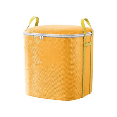  Large Storage Bags, Heavy Duty Closet Organizers and Storage, Foldable Clothes Storage Bins with Lids, Storage Containers for Blanket, Comforter, Pillow, Bedding (Orange, S)