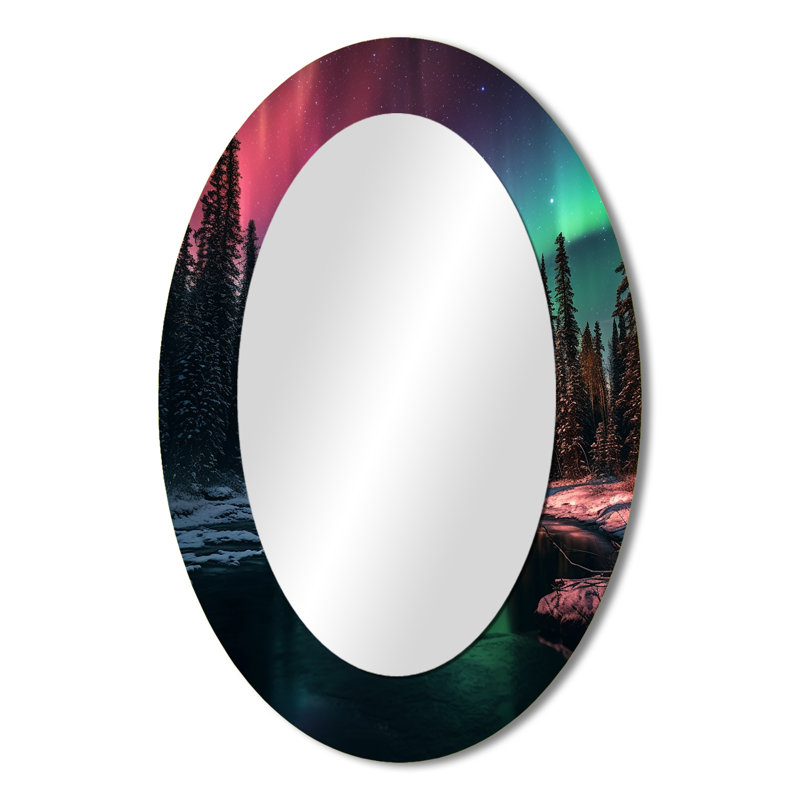Miroir décoratif sur métal Yukon Northern Lights Beauty IV - Paysages, 36 po x 24 po