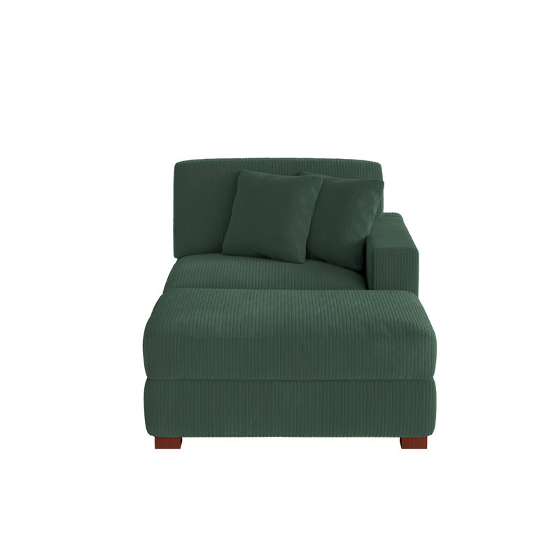 Milbrey Stylish Chaise Lounge, Right Hand Facing, Hunter Green