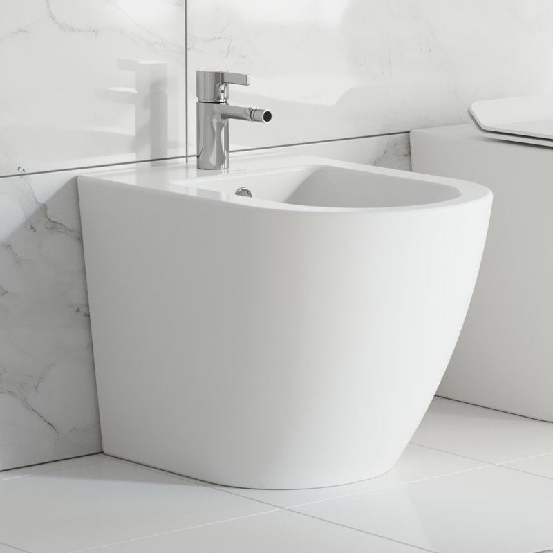 St. Tropez Floor Mount Classic Bidet in Glossy White, White