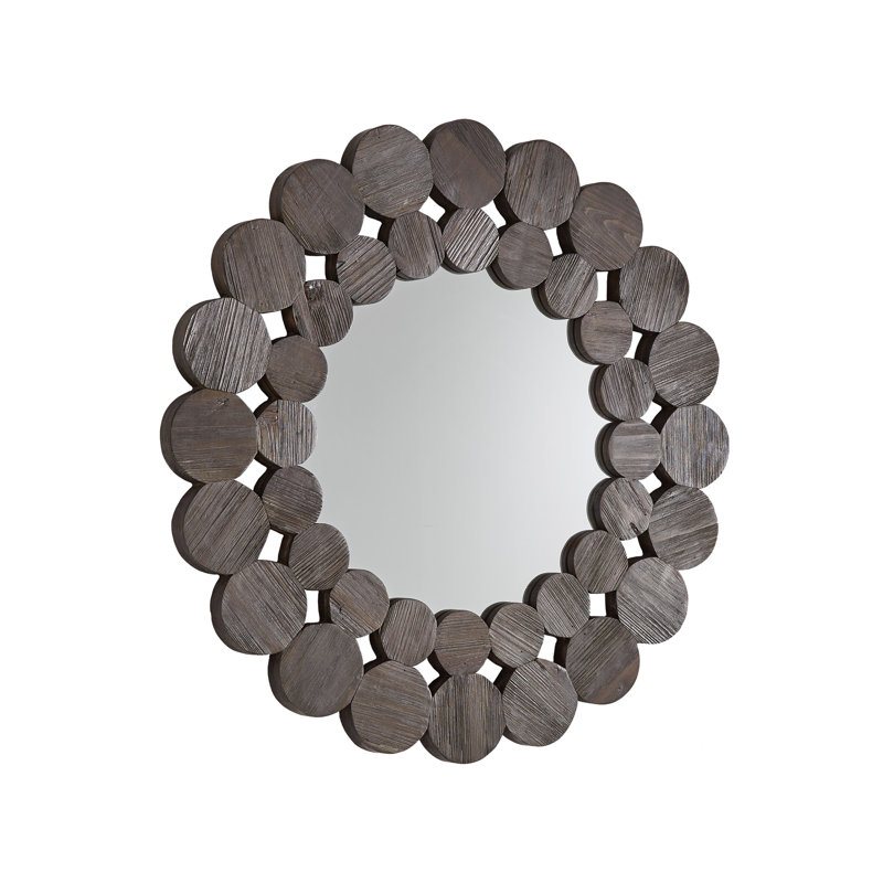 Miroir d'appoint Alikee Farmhouse, Marron foncé, 31,5 po x 31,5 po
