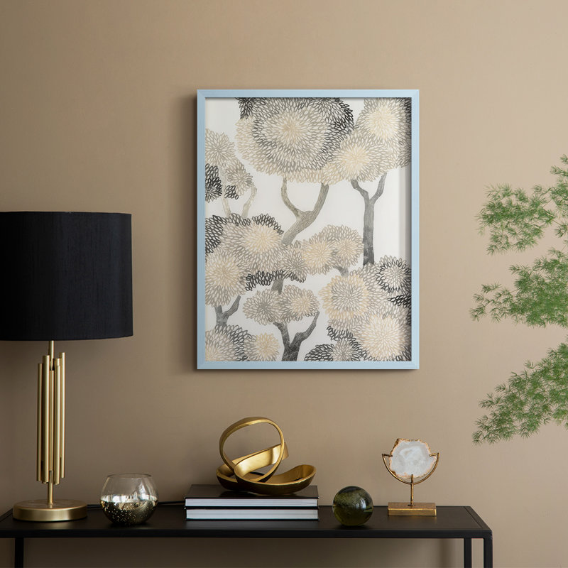 Dewdrop Maple II Framed Print - Solid Wood, Blue, 11" H x 9" W