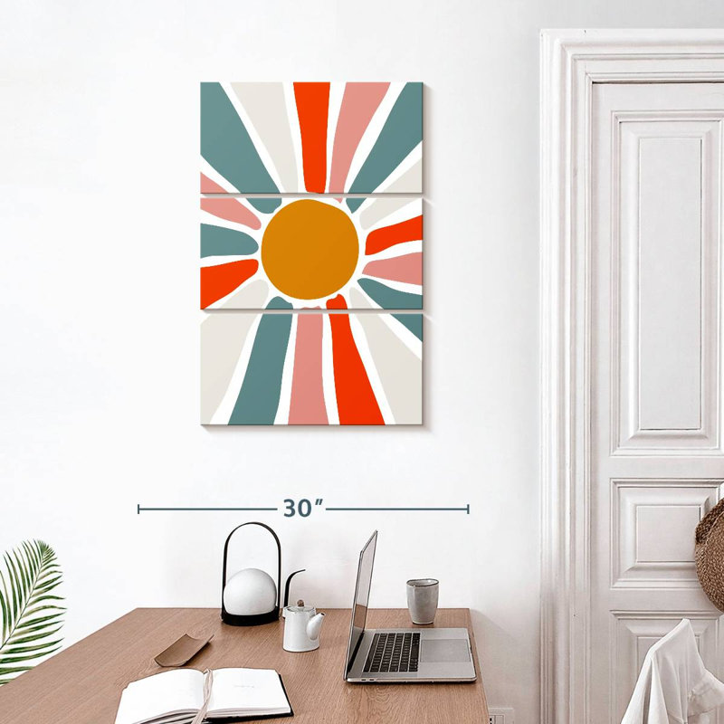 Avery Mid Century Modern Abstract, H 32 po x l 20 po