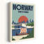 Norway Viking Ship Cityscape Modern Retro Abstract Architecture City Wall Art Print 1 Piece Wrapped Canvas Wall Art-2019868755