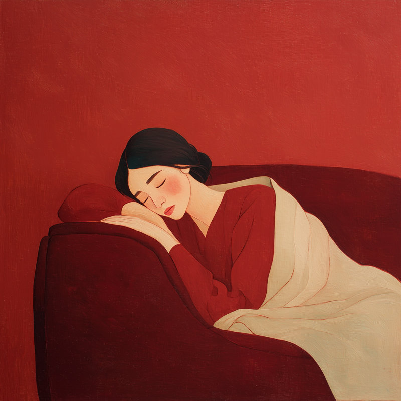 «Crimson Rest», art mural sur toile tendue, L 40 po x H 40 po x P 1,5 po