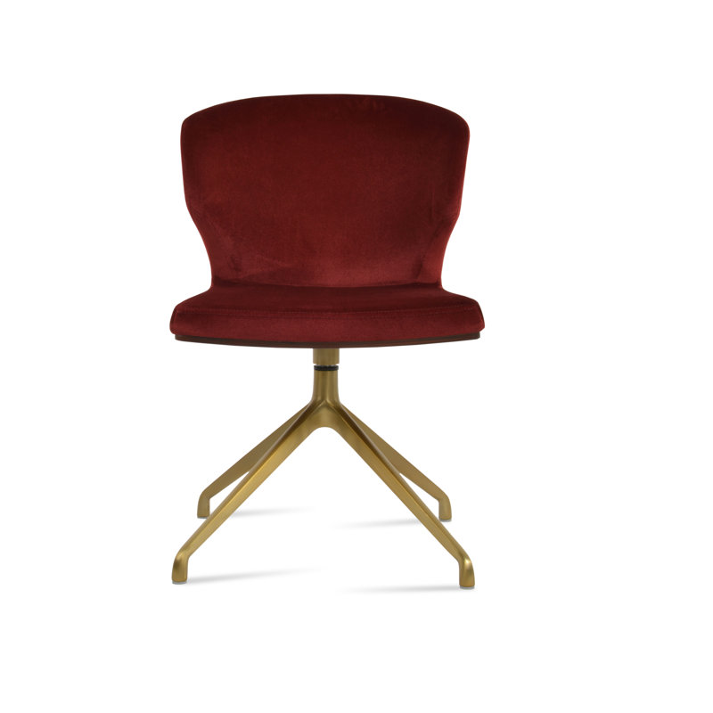 Fauteuil pivotant Amed Plus, Cerisier, Doré