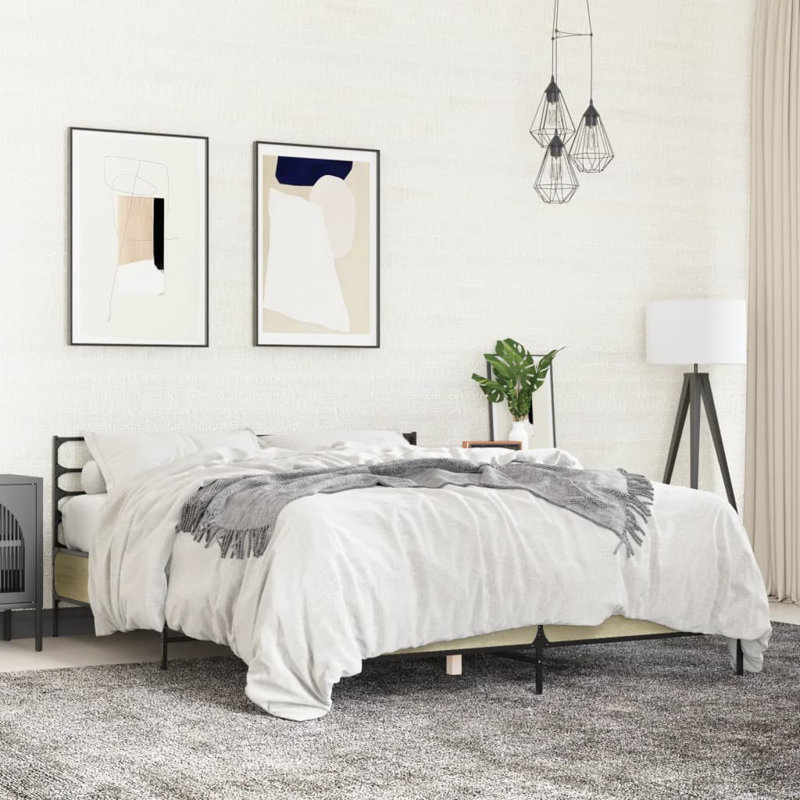 Achillefs Bed, Sonoma Oak, European Kingsize (160 x 200cm)