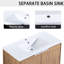 Armoire de salle de bain flottante 36 po avec lavabo 36 po, 2 portes à fermeture douce, chêne imitation, fixation murale, caisse en résine-1948575088-1948575094