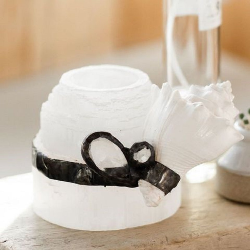 Selenite Tealight Candle Holder