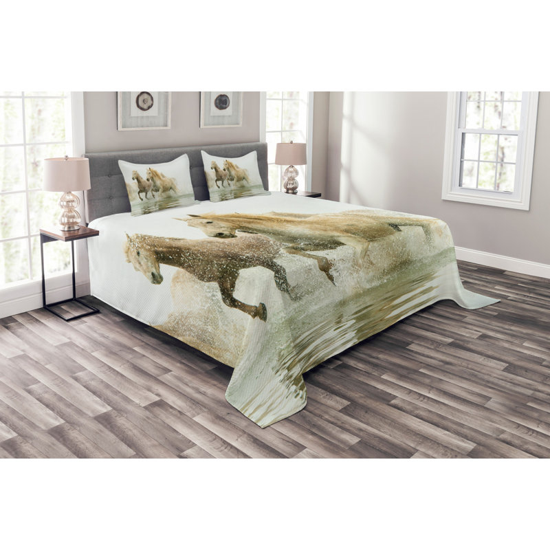 Sofia No Pattern Bedspread with Pillow Shams, 220 x 264 cm