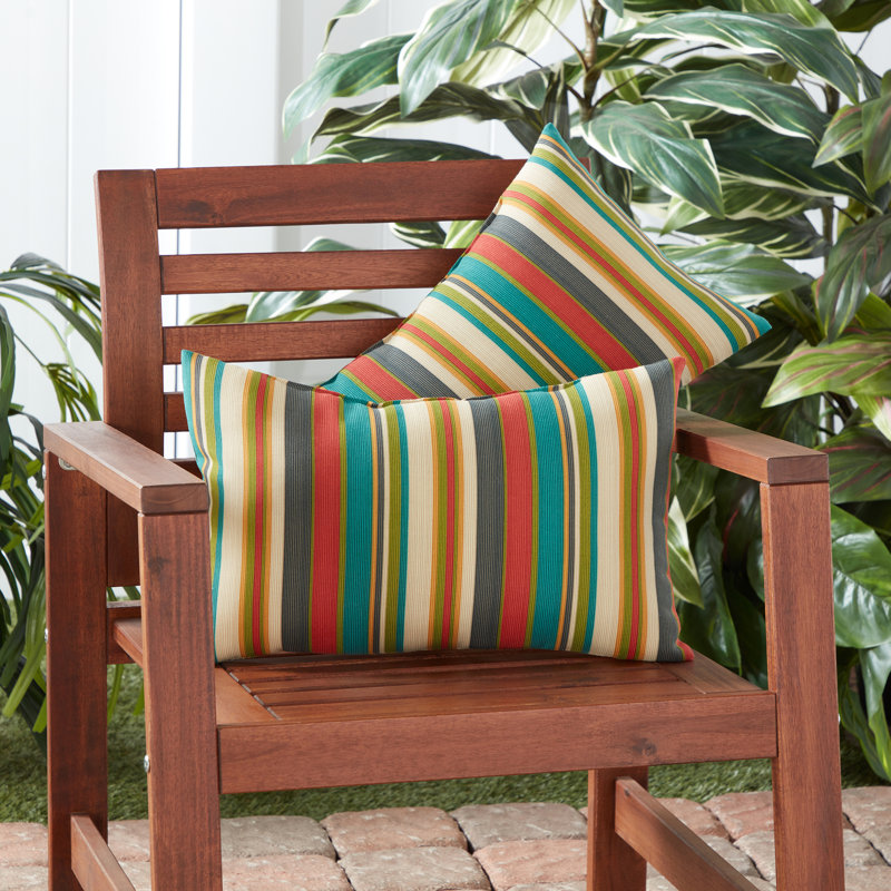Coussin lombaire à rayures intérieur/extérieur Henrich, Rayures crépuscule, Ensemble de 2