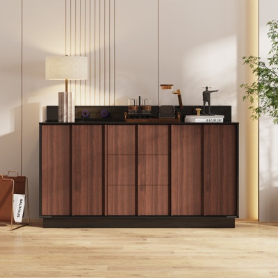 36" H Sideboard With Power Outlets And 3 Drawers