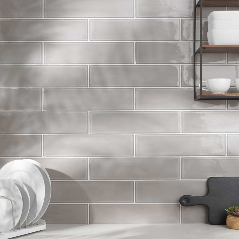 Stacy Garcia ArtBlock 4x16 Glossy Porcelain Tile, Grigio