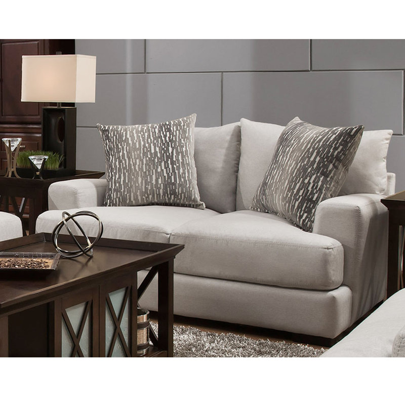 Avianne 67" Loveseat with Reversible Cushions, Gray, Linen 100% Polyester
