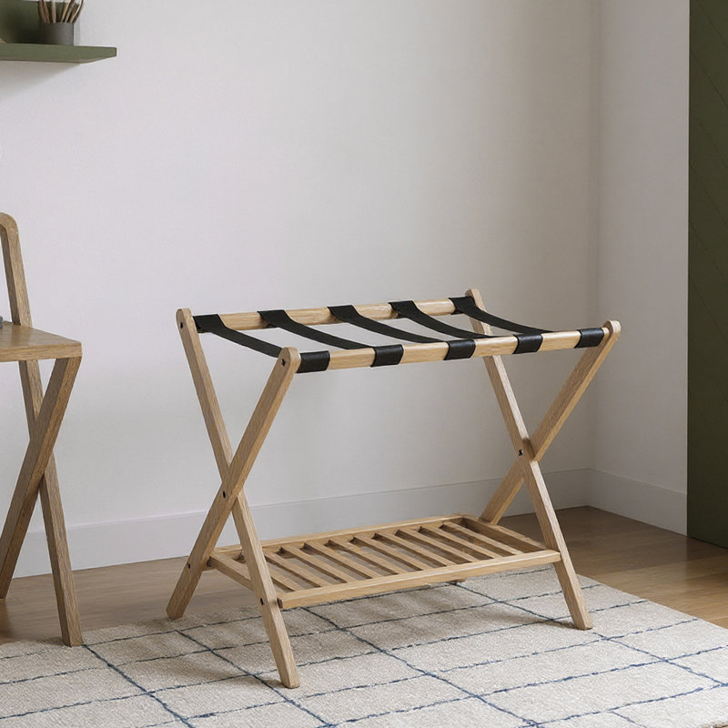 Porte-bagages pliant en bambou, Naturel