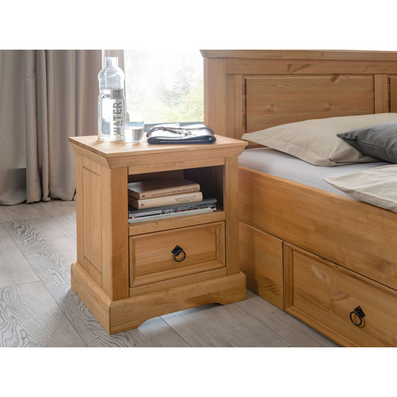 Guylan 48cm W Solid Wood Bedside Table