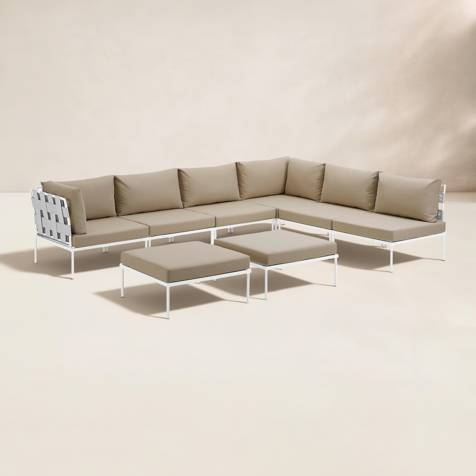 Harmony 198" Patio Sectional, Beige