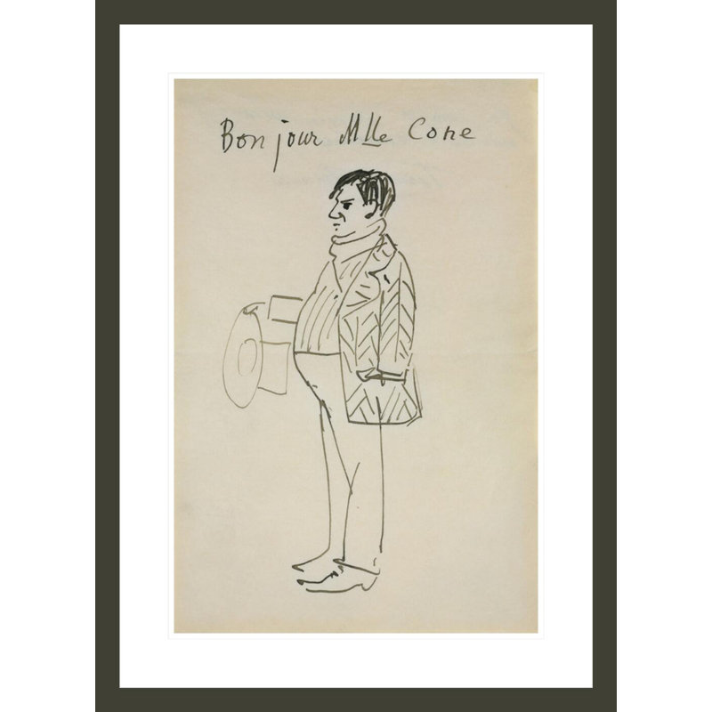 Autoportrait (Bonjour Mlle Cone) par Pablo Picasso, impression giclée encadrée, H 29,5 po x l 21,59 po