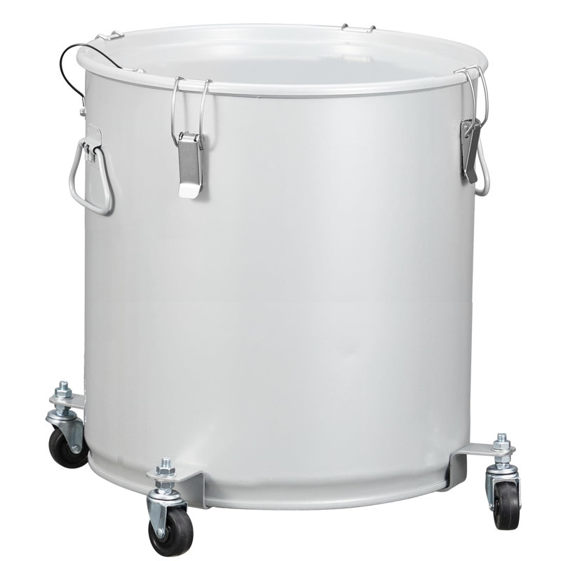 16 Gal Fryer Grease Bucket, Oil Disposal Caddy, Steel Fryer Oil Transport Container with Rust-Proof Coating, Grease Can with Lid & Lock Clips & Filter Bag for Cooking Oil Filtering