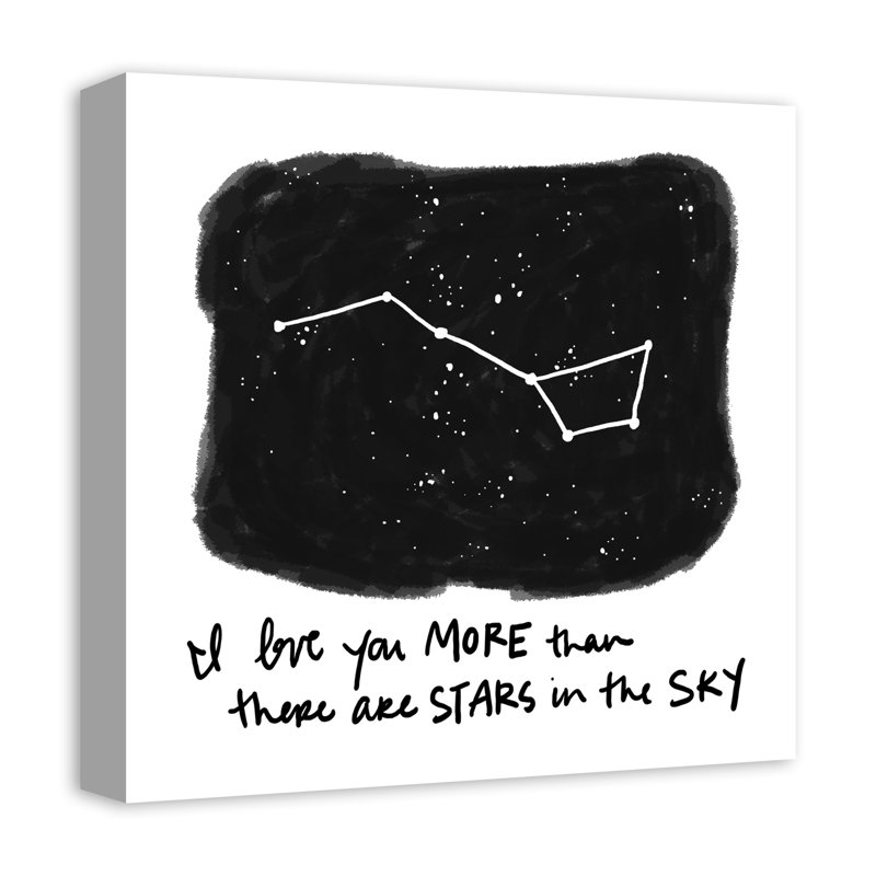 « love you more than the stars », art sur toile Macrae, Toile tendue, H 16 po x l 16 po x P 1,25 po