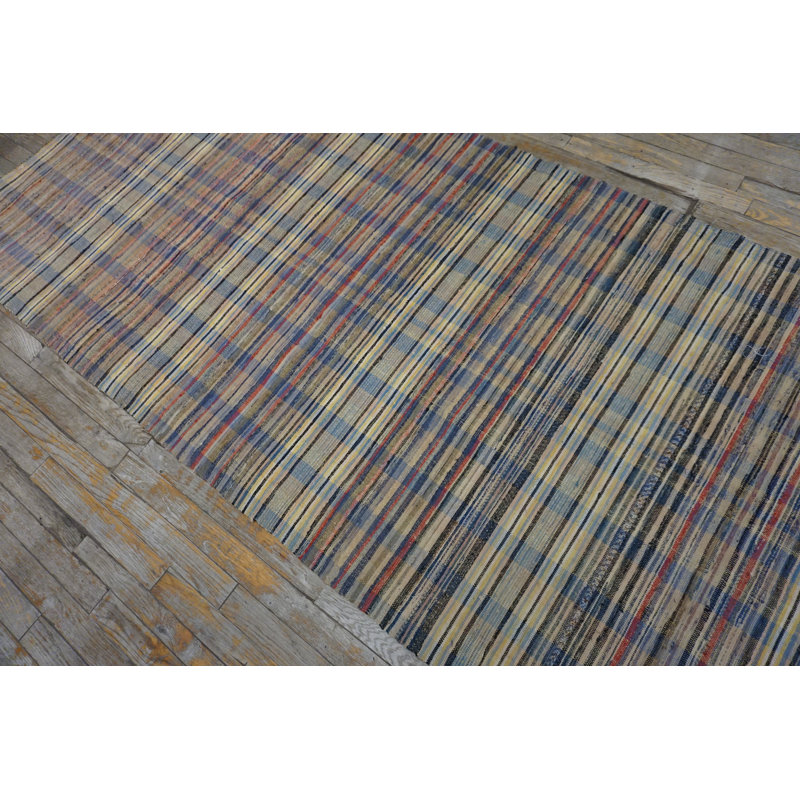 Tapis de couloir antique en coton multicolore