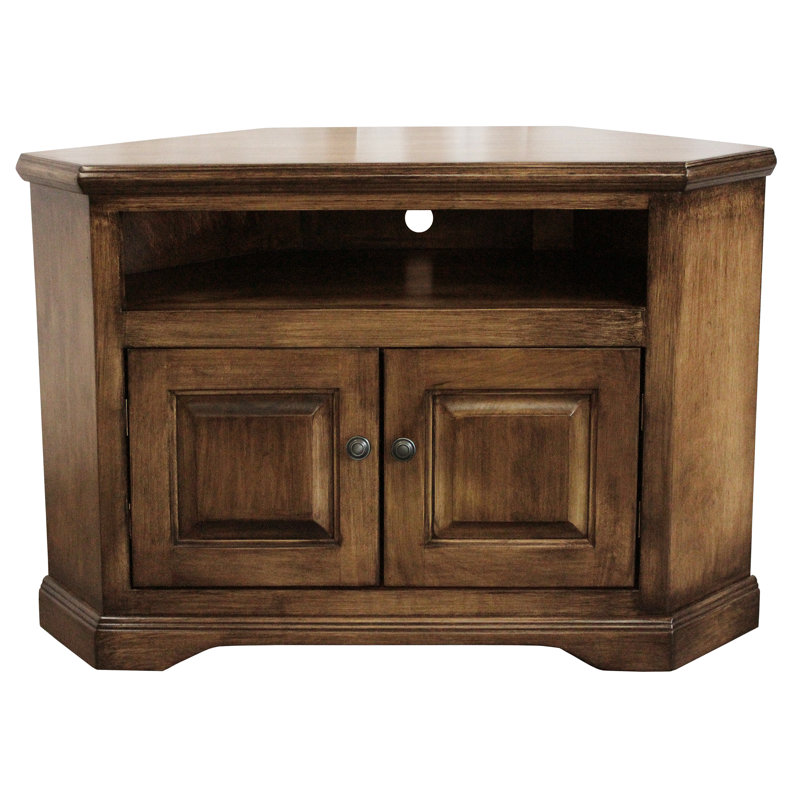 Meuble télé de coin en bois massif pour téléviseur de 40 po ou moins Boltongate, Cendre européenne