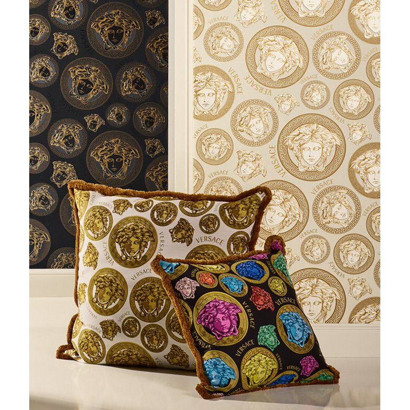 Versace Midnight Sky Monarch Unpasted Vinyl Wallpaper, Beige