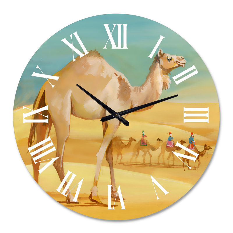 Camels In Desert - horloge murale maison de campagne, Grand