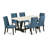 Rectangle Natural Oak Finish Solid Wood Top Dining Table with Chairs with Lattice Back-1726904061-1726904058-1726904006