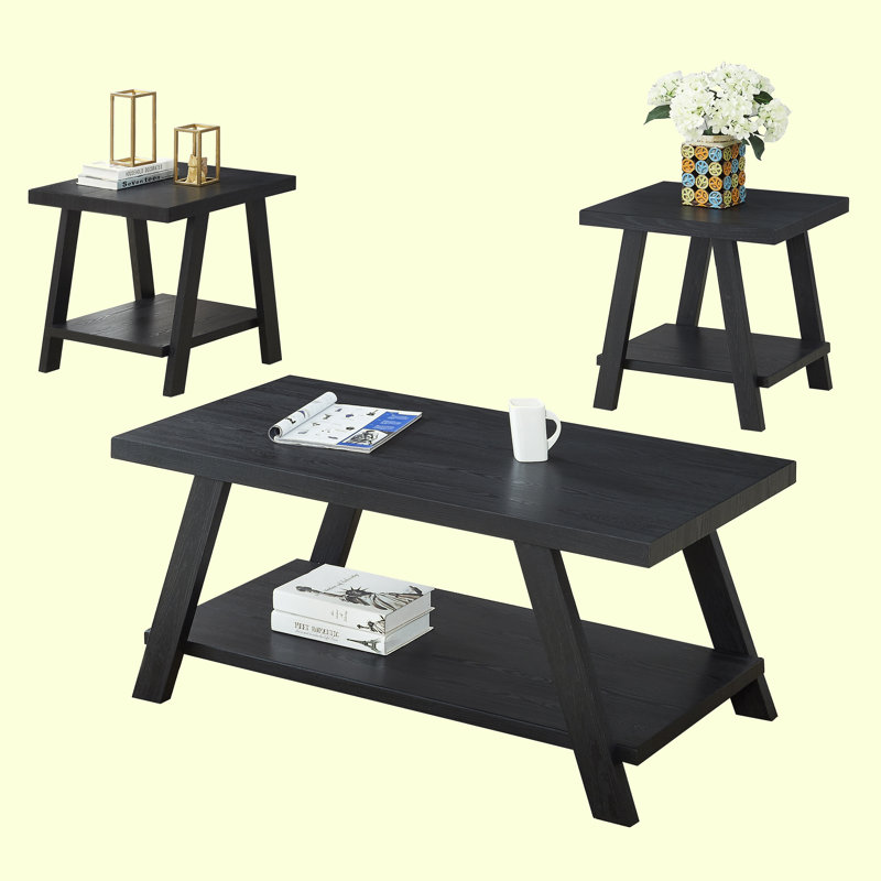 Nigulas End Table, Black, Black