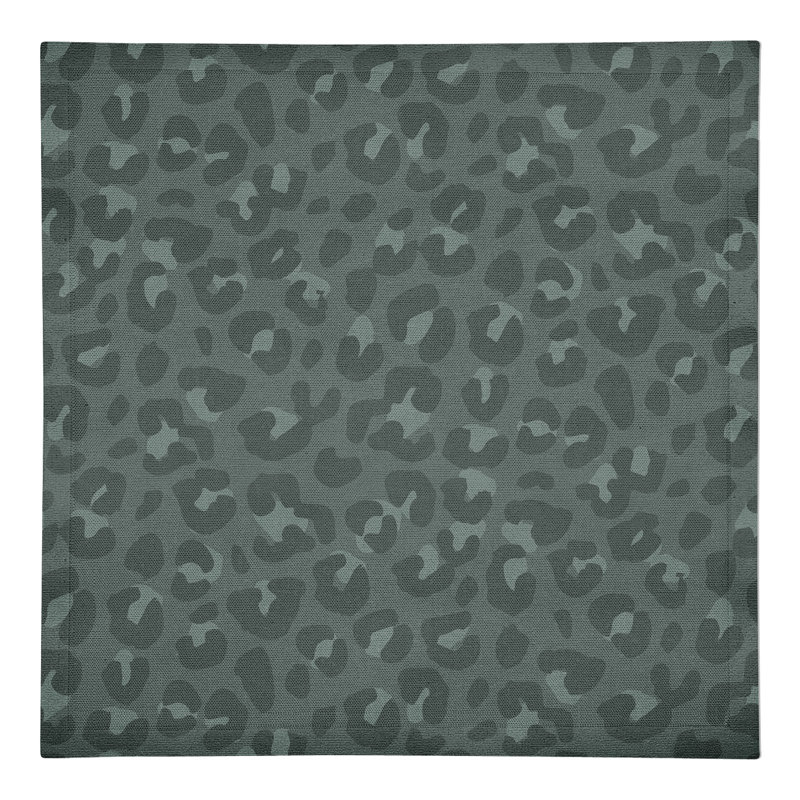 Draycen Cotton Animal Print Square Napkin, Gray