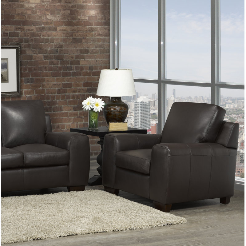 Fauteuil Lynsey, Cuir moka