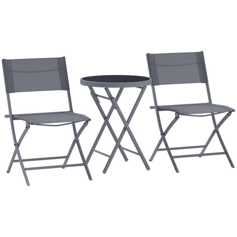 Round 3-Piece 2-Person 50Cm L Outdoor Bistro Set
