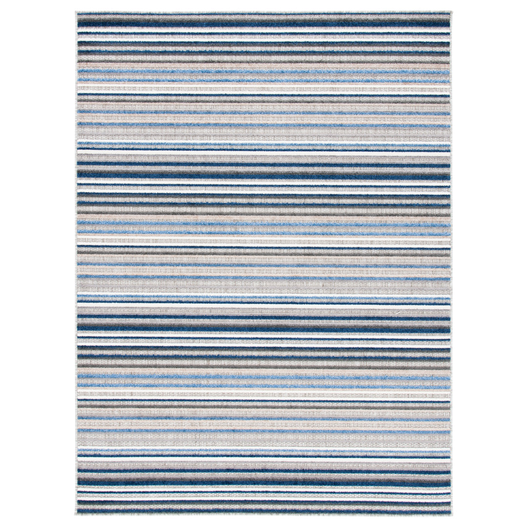 Cabana Power Loomed Area Rug In Grey / Blue