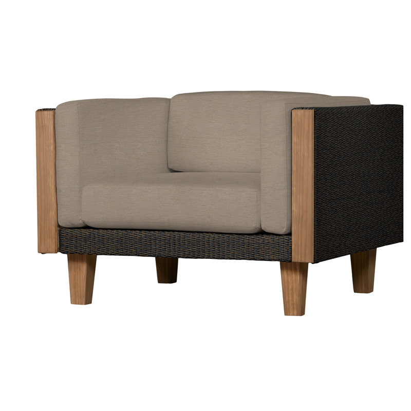Catalina Outdoor Teak Lounge Chair, Mink, Rollo Linen