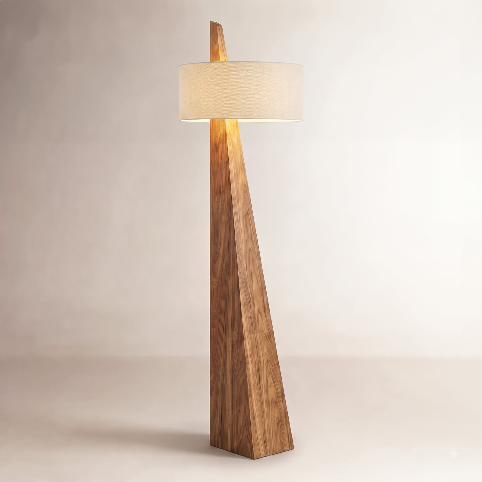 Obelisk 63" Linen Floor Lamp, Natural Ash