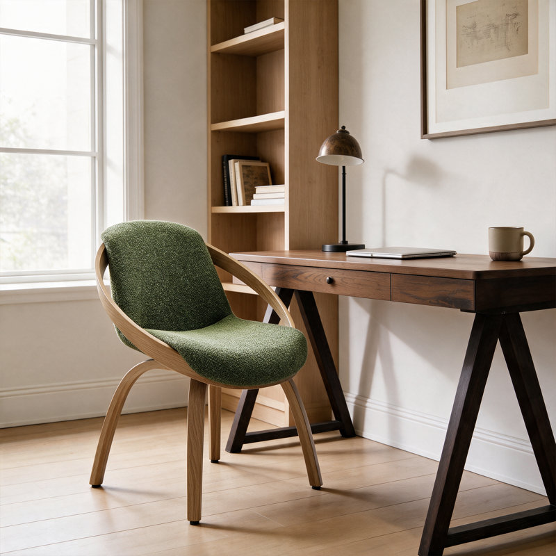 Chaise de bureau pivotante rembourrée 360 degrés, Vert
