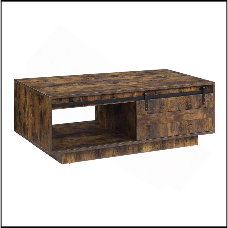 Rustic Oak Finish Coffee Table
