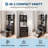 3 in 1 Vanity Desk with LED Light, Tall Makeup Vanity Set with 2 AC Outlets & USB-c, Dressing Table with Drawers & Acrylic Doors, Nightstand Vanity Mirror, Jewelry Box, Cushioned Chair, Black