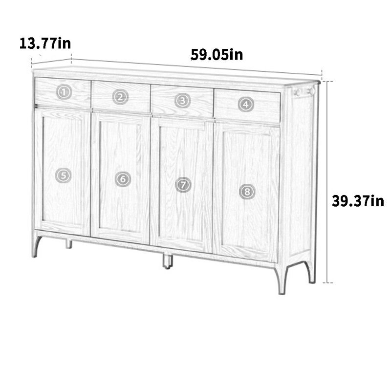 All solid wood simple shoe cabinet