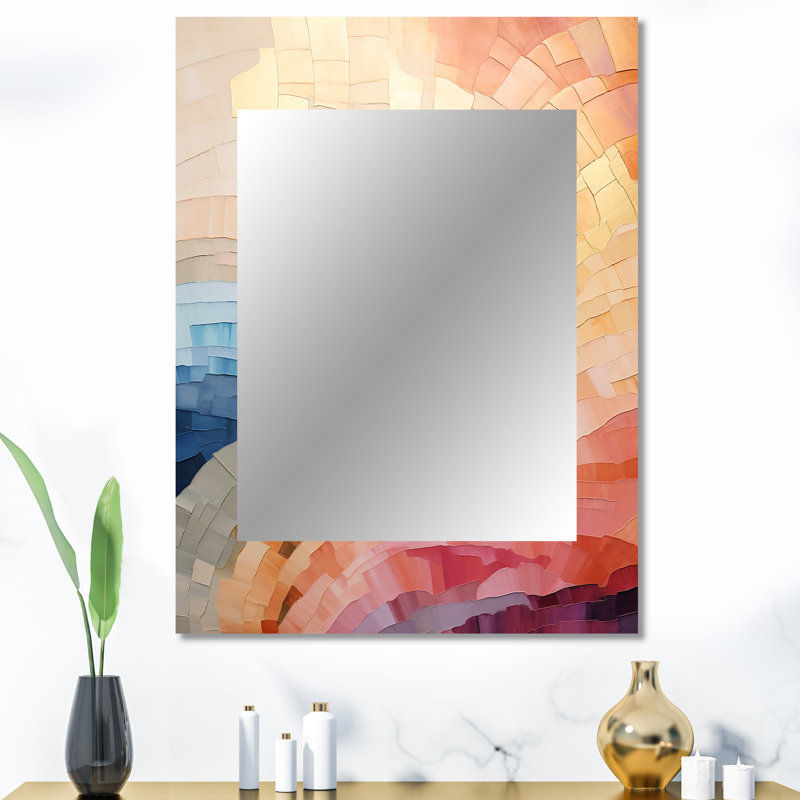 Minimalisme Colors In Harmony II - miroir mural décoratif arc-en-ciel, miroir traditionnel, impression d'art en métal