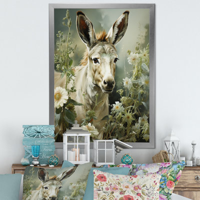 «Farmhouse Donkey In Field VI», art mural âne