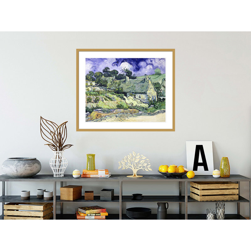 Chaumières à Cordeville Auvers-sur-Oise par Vincent van Gogh, impression giclée encadrée, H 33,5 po x l 40,09 po