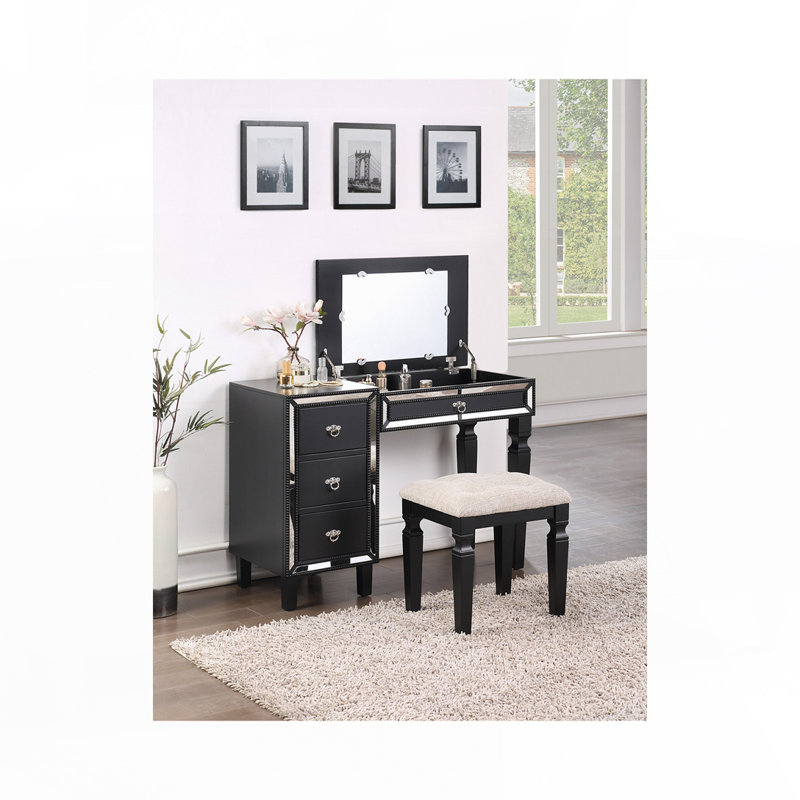 Ensemble de coiffeuse traditionnelle, Noir