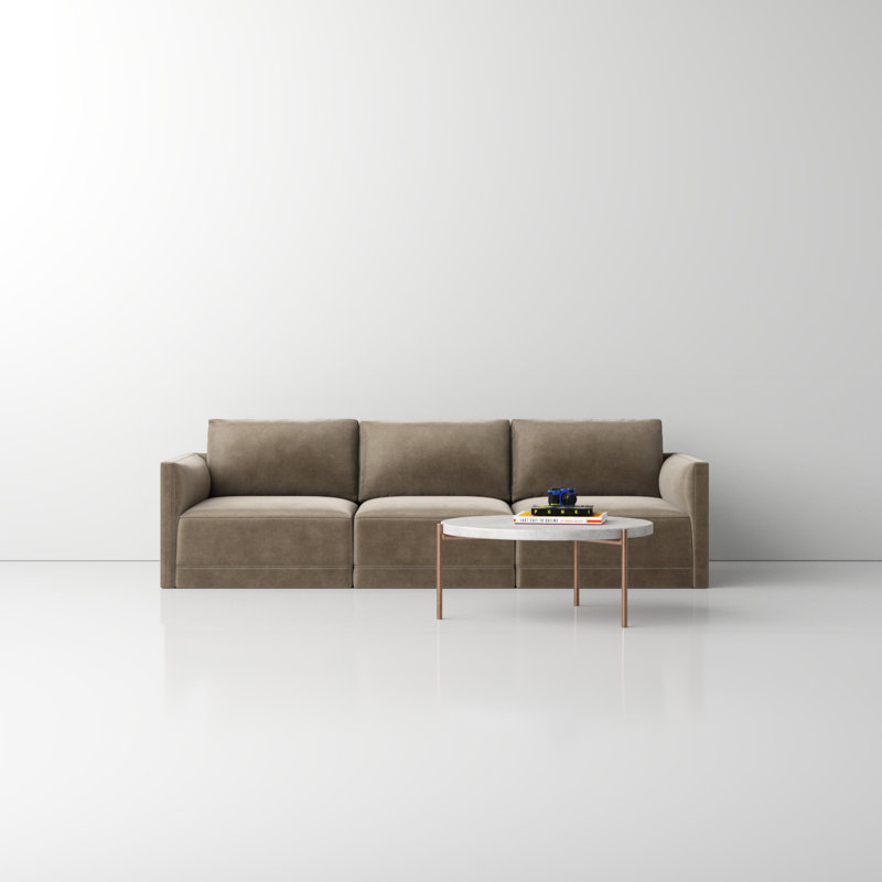 Deirdre 104.5'' Velvet Sofa, Taupe Velvet