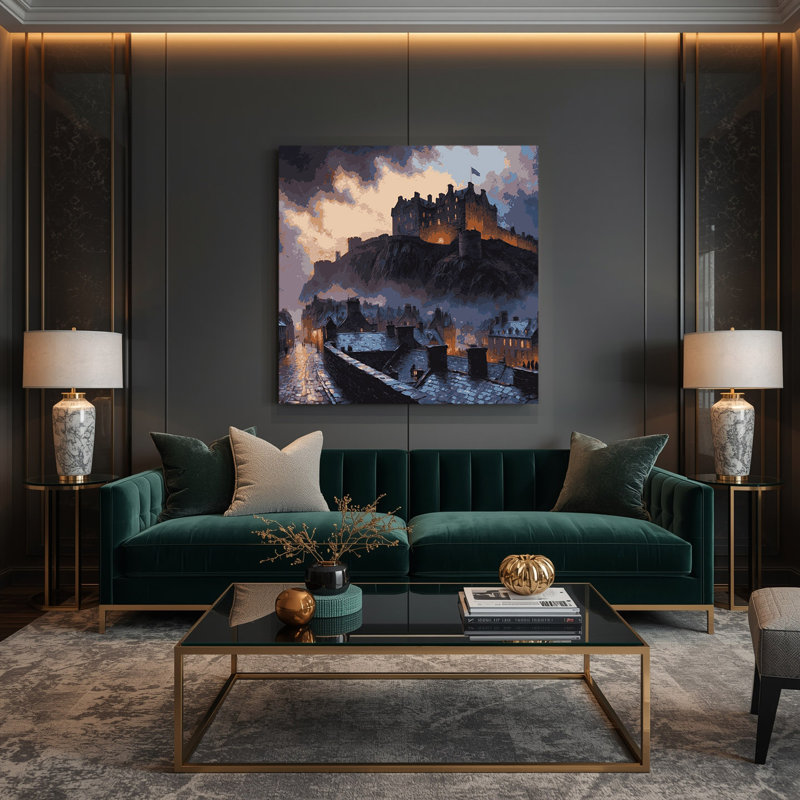Art urbain sur toile, cités, Edimbourg, Écosse, H 12 po x l 12 po